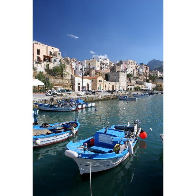 Fishing Boat In Sicilian Harbor by Stevegeer - No Frame Art Prints on Canvas Breakwater Bay Size: 76cm H x 51cm W on Productcaster.