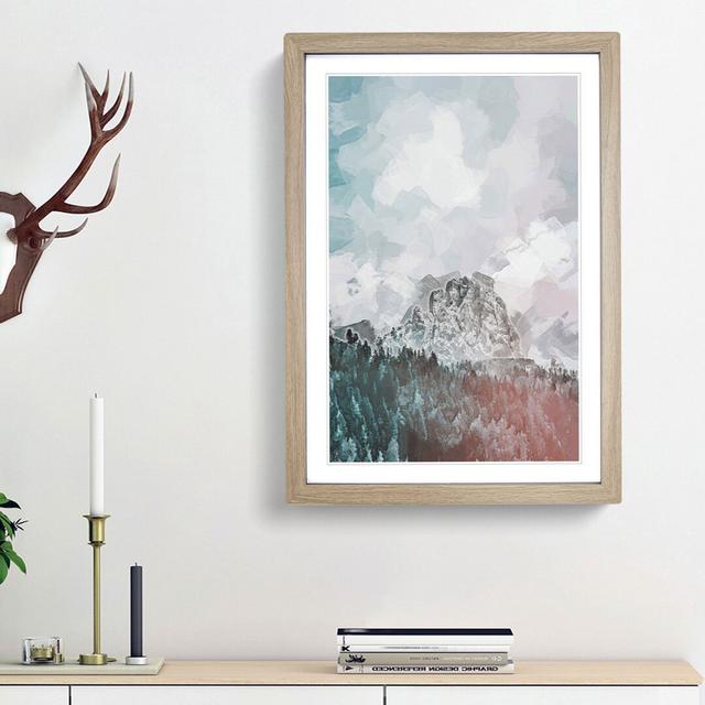 Mountain View in Abstract - Picture Frame Graphic Art Print East Urban Home Frame Option: Oak Framed, Size: 65cm H x 48cm W x 2cm D on Productcaster.