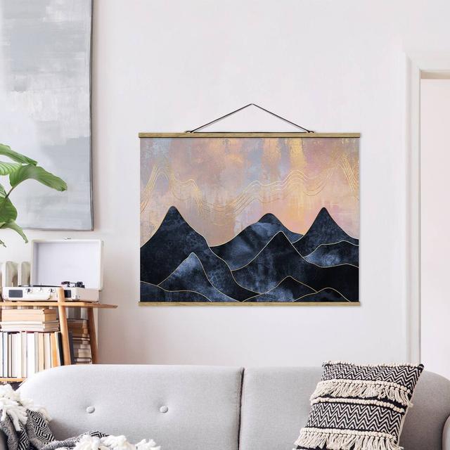 Stoffbild Golden Twilight over Mountains von Elisabeth Fredriksson Canora Grey Größe: 60 cm H x 80 cm B x 0,3 cm T on Productcaster.