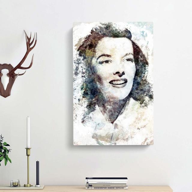 Katherine Hepburn In Abstract - Wrapped Canvas Painting East Urban Home Size: 60cm H x 40cm W x 3cm D on Productcaster.