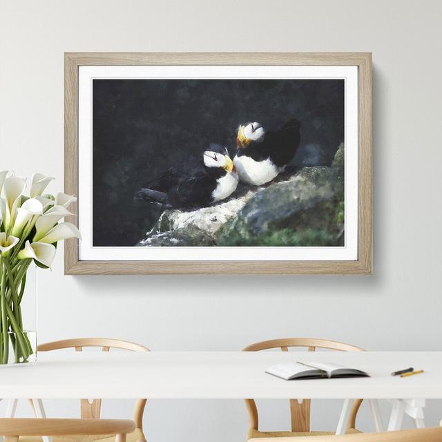 Atlantic Puffin Birds Vol.4 - Picture Frame Graphic Art East Urban Home Frame Option: Oak Framed, Size: 27cm H x 36cm W x 2cm D on Productcaster.