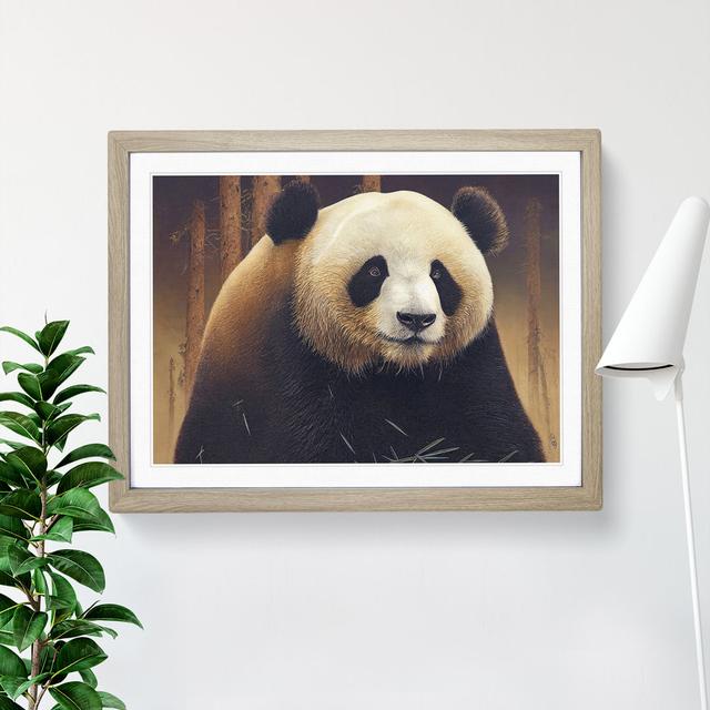 Tremendous Panda - Single Picture Frame Print World Menagerie Size: 34cm H x 46cm W x 2cm D, Frame Colour: Oak on Productcaster.