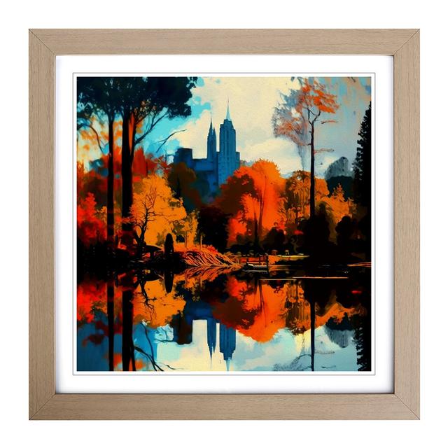 Central Park Abstract Art No.1 - Single Picture Frame Print on Wood Marlow Home Co. Frame Colour: Oak on Productcaster.