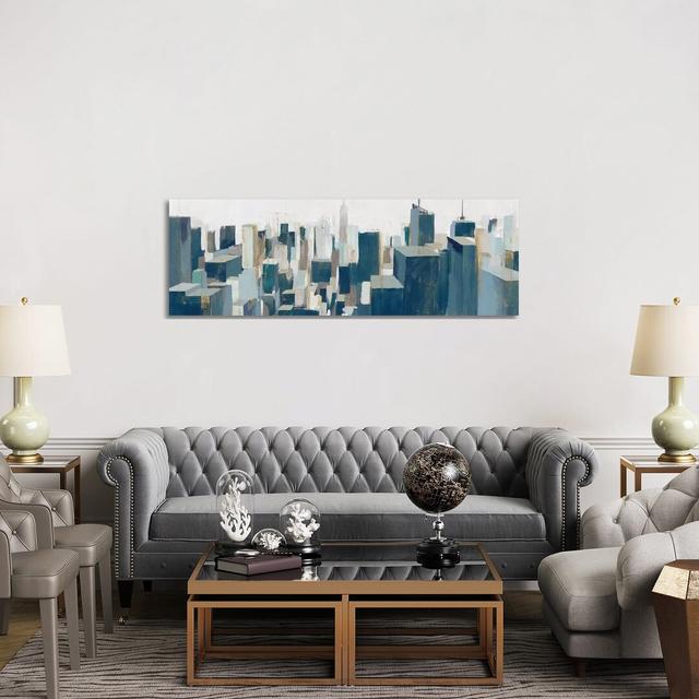 The City by Isabelle Z - Panoramic Painting on Canvas Ebern Designs Format: Wrapped Canvas, Size: 50.8cm H x 152.4cm W x 1.91cm D on Productcaster.