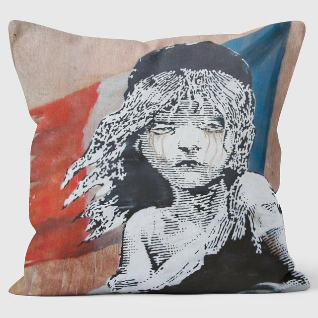 Les Miserables Banksy Inspired Graffiti Art Cushion We Love Cushions on Productcaster.