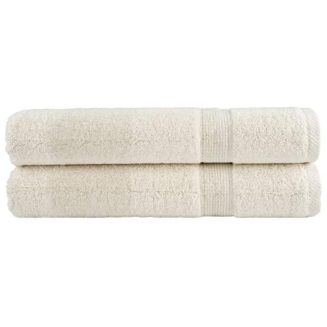 Rhylee 100% Cotton Bath Towels - Set of 2 (Set of 2) 17 Stories Colour: Cream White on Productcaster.