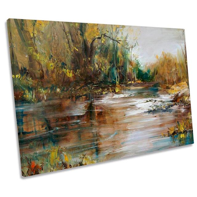 Brown Forest Landscape Repro - Wrapped Canvas Print Rosalind Wheeler Size: 61cm H x 91.4cm W x 4cm D on Productcaster.