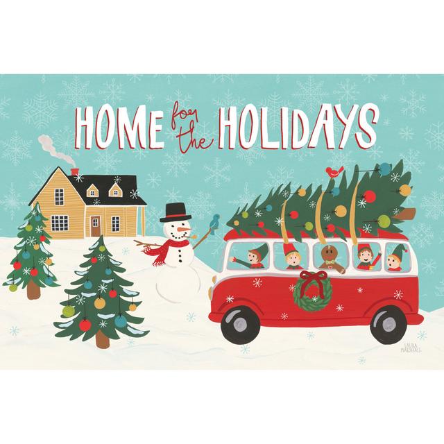 Holiday Travelers I by Laura Marshall - Wrapped Canvas Typography The Seasonal Aisle Size: 61cm H x 91cm W x 3.8cm D on Productcaster.