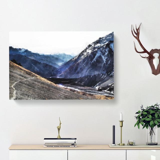 Trail In The Annapurna Circuit Nepal - Wrapped Canvas Painting East Urban Home Size: 60cm H x 91cm W x 3cm D on Productcaster.