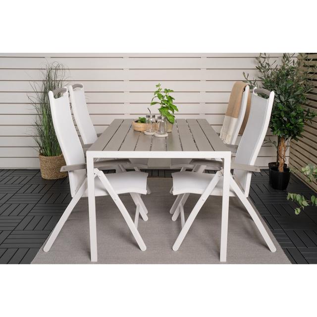 4-Sitzer Gartengarnitur Hiran Garten Living Farbe (Stuhlgestell): Weiß on Productcaster.