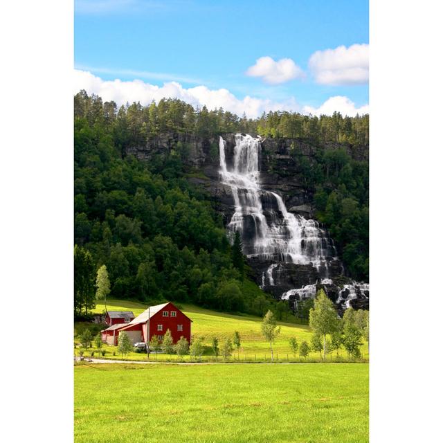 Red Farm a Waterfall by Asife - Wrapped Canvas Photograph Brambly Cottage Size: 76cm H x 51cm W on Productcaster.