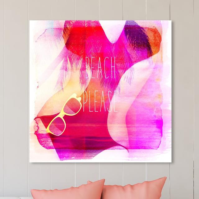 Beach Please - Wrapped Canvas Print East Urban Home Size: 50.8 cm H x 50.8 cm W x 3.8 cm D on Productcaster.