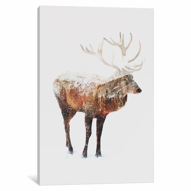 Deer V by Andreas Lie - Print on Canvas East Urban Home Size: 66.04cm H x 45.72cm W x 1.91cm D, Format: Wrapped Canvas on Productcaster.