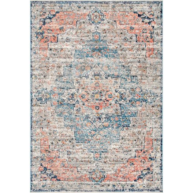 Deja Orange/Red/Navy Rug Blue Elephant Rug Size: Rectangle 269 x 366cm on Productcaster.