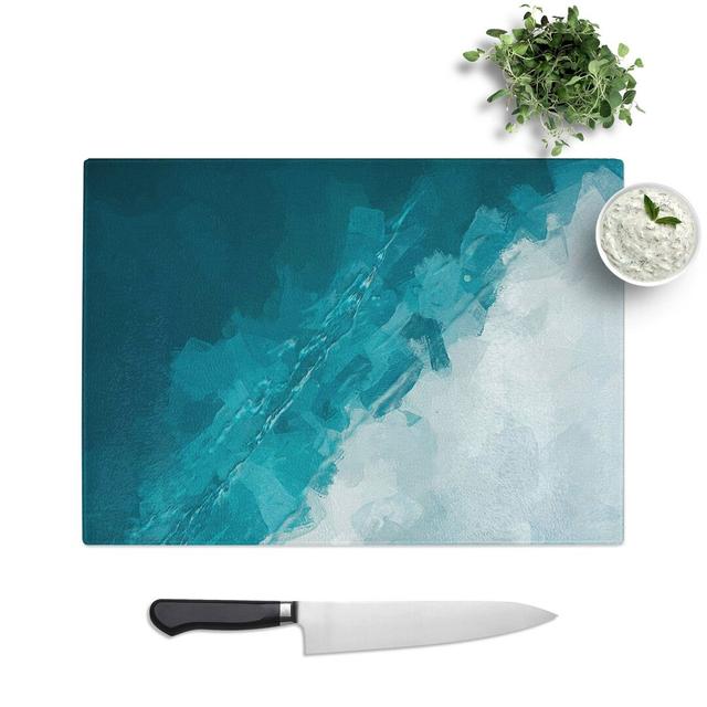 Tempered Glass Ocean Droplets Chopping Board East Urban Home Size: 28.5 cm W x 20 cm L on Productcaster.