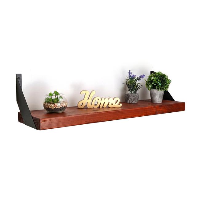 Harless Teak Solid Wood Bracket Shelf with Reclaimed Wood Alpen Home Size: 20cm H x 70cm W x 22cm D, Finish: Teak on Productcaster.