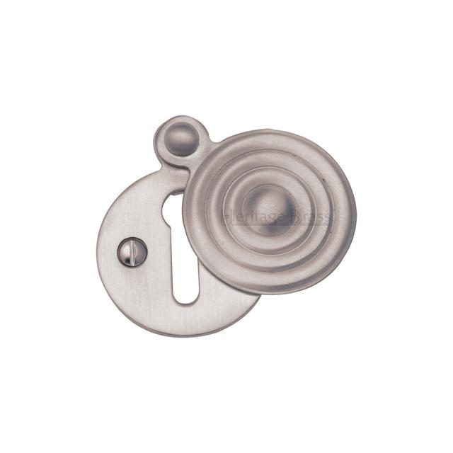 Reeded Covered Escutcheon Door Accessory Heritage Brass Finish: Satin Nickel on Productcaster.