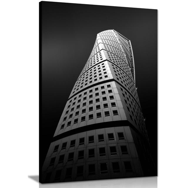 Panther Print Fine Art Prints Twisted Tall Building Skyscraper Artistic Framed Canvas Print, Pictures For Home Walls, Bedroom, Living Room & Bathroom on Productcaster.