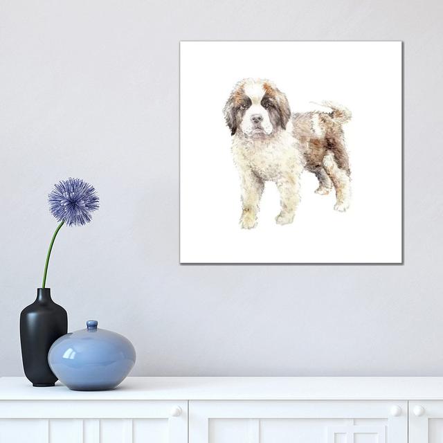 St. Bernard Puppy by Wandering Laur - Wrapped Canvas Painting ClassicLiving Size: 45.72cm H x 45.72cm W x 1.905cm D on Productcaster.