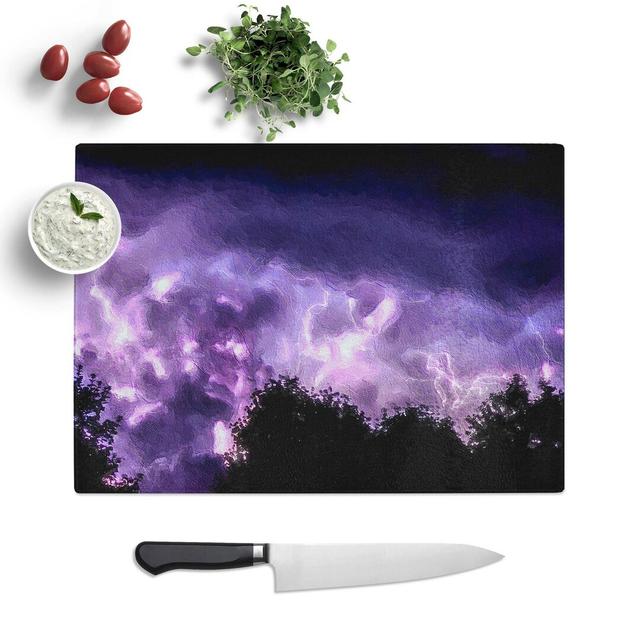 Glass Lightening Above The Trees Chopping Board East Urban Home Size: 39 cm W x 28.5 cm L on Productcaster.