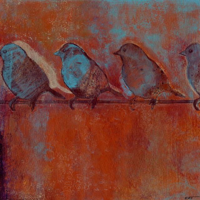 Row Of Sparrows I Rosalind Wheeler Size: 91cm H x 91cm W x 3.8cm D on Productcaster.