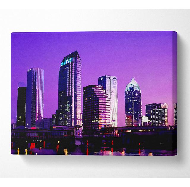 Miami Purple Nights - Wrapped Canvas Art Prints Latitude Run Size: 101.6cm H x 142.2cm W x 10cm D on Productcaster.