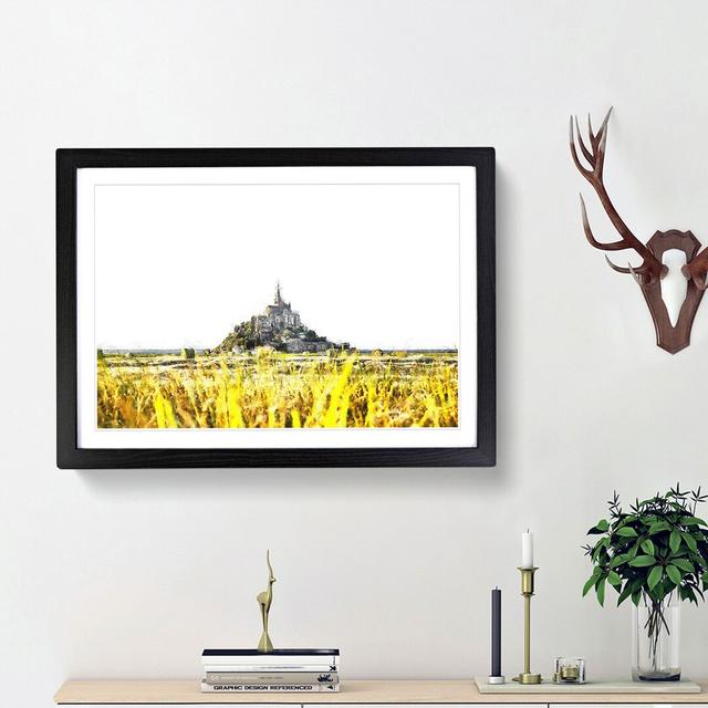 View of Le Mont-Saint-Michel in Normandy - Picture Frame Painting Print East Urban Home Size: 45cm H x 63cm W x 2cm D, Frame Option: Black Framed on Productcaster.