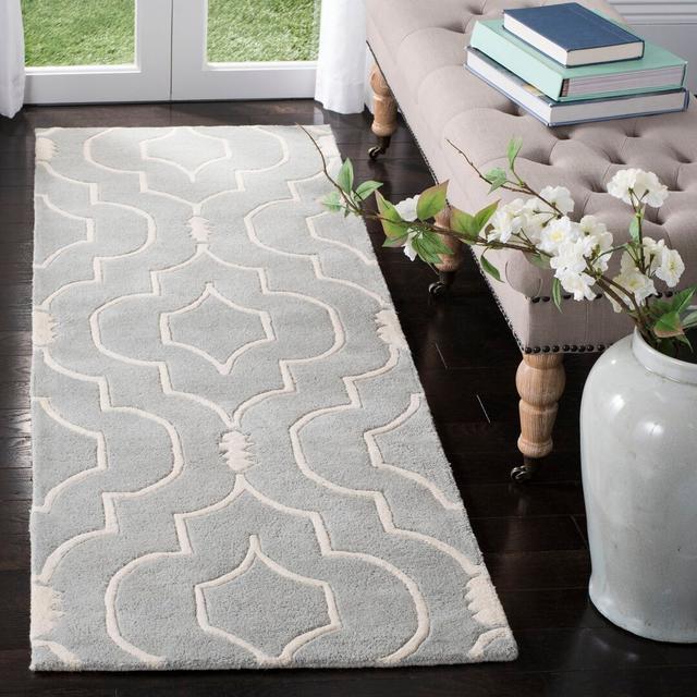 Antonella Handmade Tufted Wool Grey/Ivory Rug Bloomsbury Market Rug Size: Runner 68 x 213cm on Productcaster.