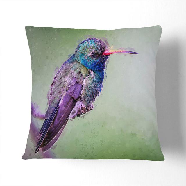 Broad-Billed Hummingbird in Abstract Cushion with Filling East Urban Home Size: 55cm H x 55cm W x 20cm D on Productcaster.