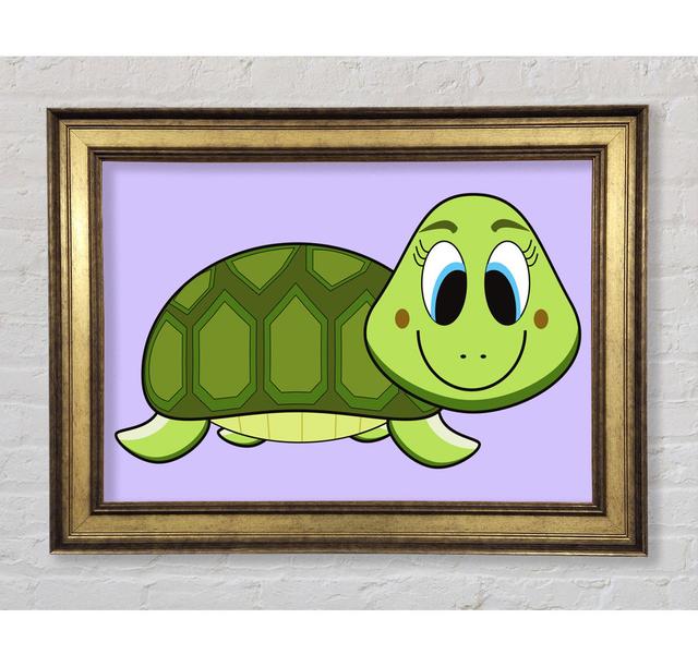 Happy Turtle - Single Picture Frame Art Prints Bright Star Colour: Lilac, Size: 42cm H x 59.7cm W x 8cm D on Productcaster.