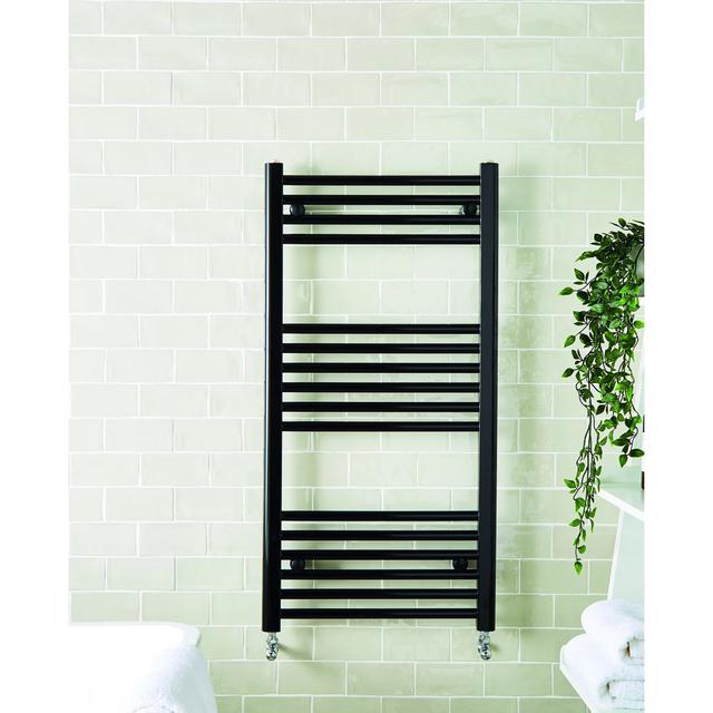 Vertical Straight Towel Rail K-Rad Finish: Black, Size: 80cm H x 60cm W x 4cm D on Productcaster.