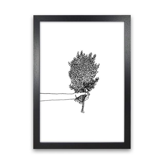 Flower Bunch by Carissa Tanton - Drawing on Paper Ophelia & Co. Size: 88cm H x 64cm W x 3cm D, Frame Option: Black Framed on Productcaster.