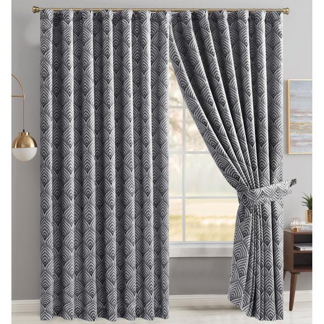 Marmaduke Cotton Blend Blackout Pencil Pleat Curtain Pair Marlow Home Co. Panel Size: 167 W x 228 D cm, Colour: Grey on Productcaster.