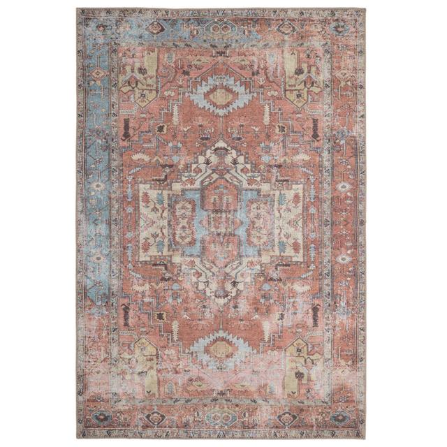 Terracotta Distressed Traditional Bordered Rug Kukoon Rug Size: Rectangle 60 x 110 cm on Productcaster.