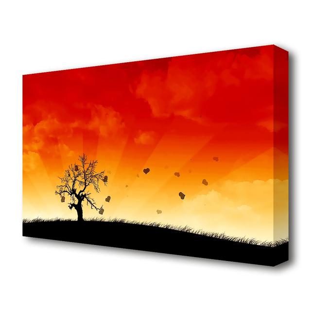 'Sun Blaze Tree Seascape' Photographic Print on Canvas East Urban Home Size: 81.3 cm H x 121.9 cm W on Productcaster.