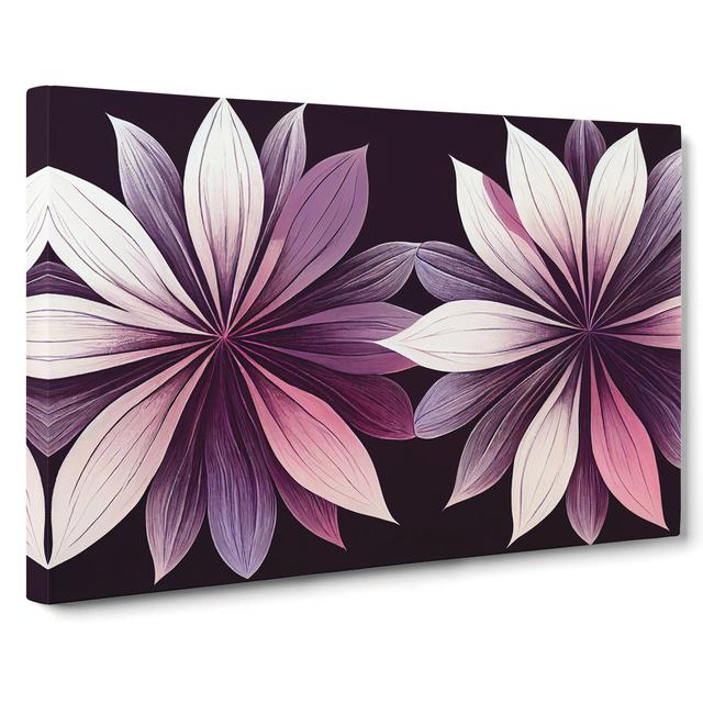 Desirable Modern Flowers - Wrapped Canvas Graphic Art Marlow Home Co. Size: 50cm H x 76cm W x 3cm D on Productcaster.