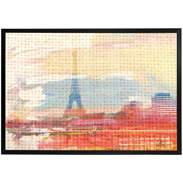 Hessian Paris - Single Picture Frame Print ClassicLiving Frame Option: Black, Size: 61cm H x 91cm W x 4cm D on Productcaster.