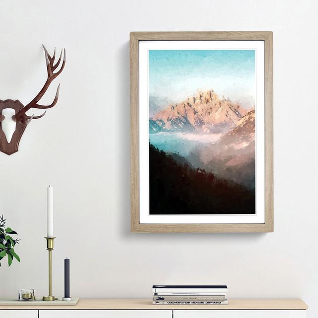 Fog over Misurina Mountain in Italy in Abstract - Picture Frame Graphic Art Print East Urban Home Frame Option: Oak Framed, Size: 48cm H x 36cm W x 2c on Productcaster.