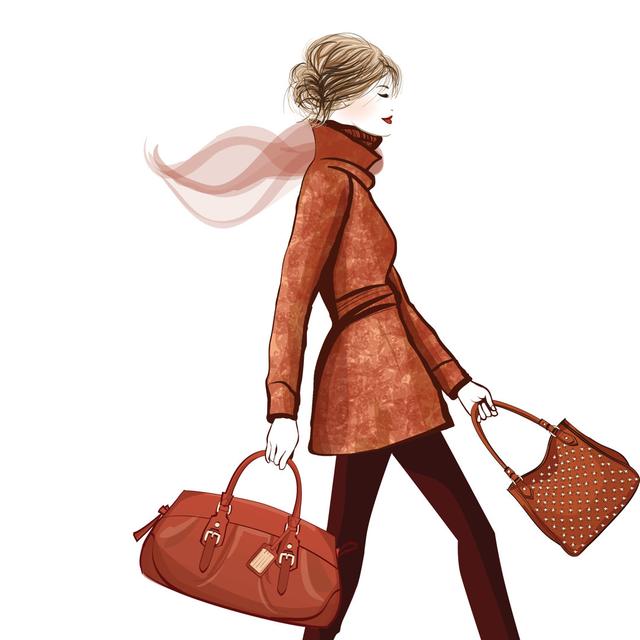 Woman Traveling with Bag by Isaxar - Wrapped Canvas Graphic Art Mercer41 Size: 51cm H x 76cm W on Productcaster.