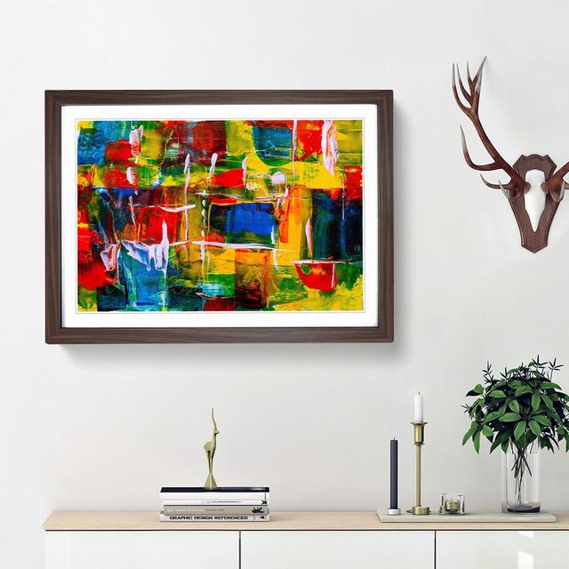 Abstract Art Painting Vol.258 by S.Johnson - Picture Frame Painting Print on MDF East Urban Home Size: 27cm H x 36cm W x 2cm D, Frame Option: Walnut F on Productcaster.