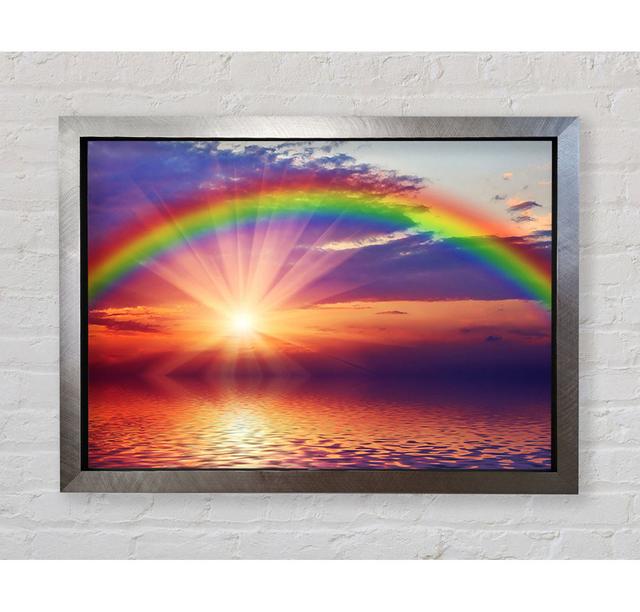 Rainbow Sun Blaze - Single Picture Frame Art Prints Bright Star Size: 84.1cm H x 118.9cm W on Productcaster.