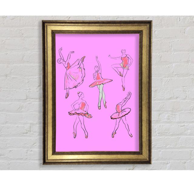 Pink White Ballerina 2 Framed Print Bright Star Size: 84.1cm H x 142.2cm W x 8cm D on Productcaster.