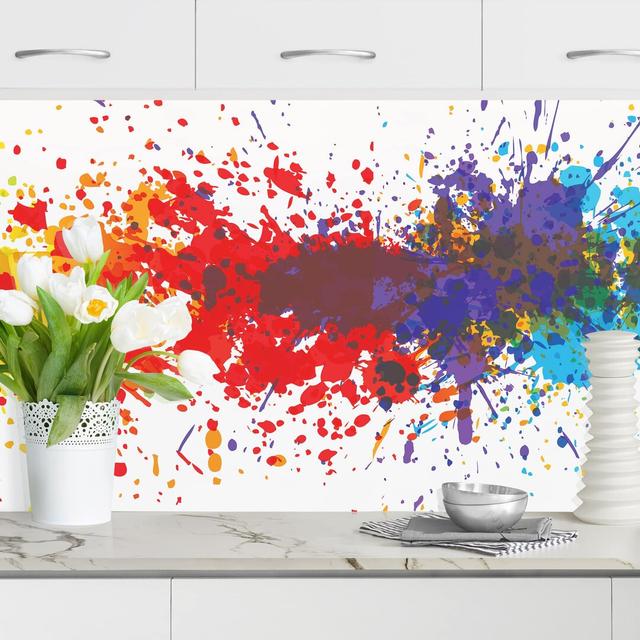 Kitchen Backsplash - Rainbow Splatter I Ebern Designs on Productcaster.