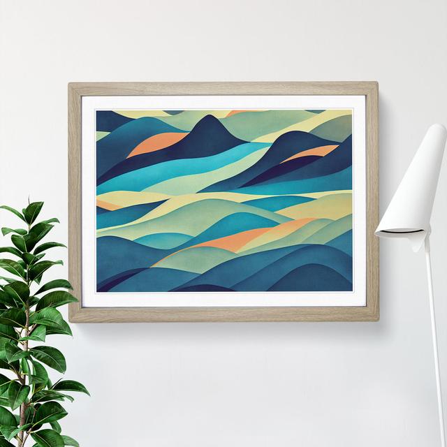 Showstopping Abstract Mountains - Single Picture Frame Print Metro Lane Size: 34cm H x 46cm W x 2cm D, Frame Colour: Oak on Productcaster.