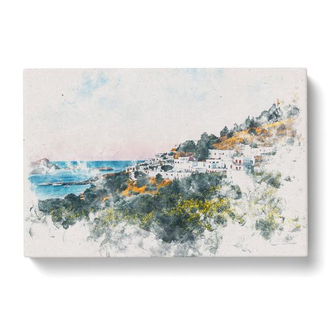 The Island of Rhodes in Greece - Wrapped Canvas Graphic Art Print East Urban Home Size: 50cm H x 76cm W x 3cm D on Productcaster.