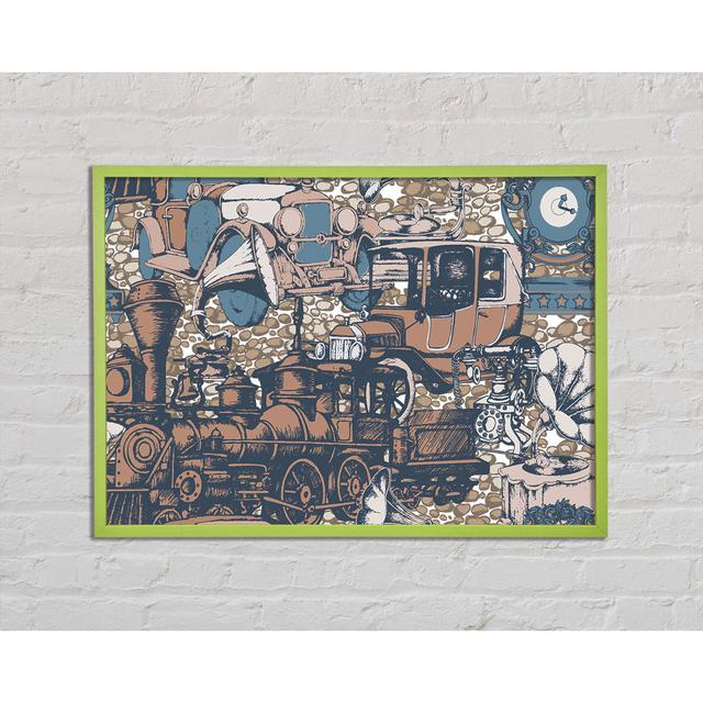 Barthelmess Old Train And Cars - Single Picture Frame Art Prints Ophelia & Co. Größe: 59,7 cm H x 84,1 cm B x 2 cm T on Productcaster.