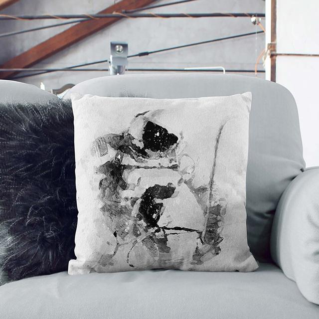 Astronaut in Space Cushion with Filling East Urban Home Size: 55 x 55 cm, Backing Colour: Black on Productcaster.