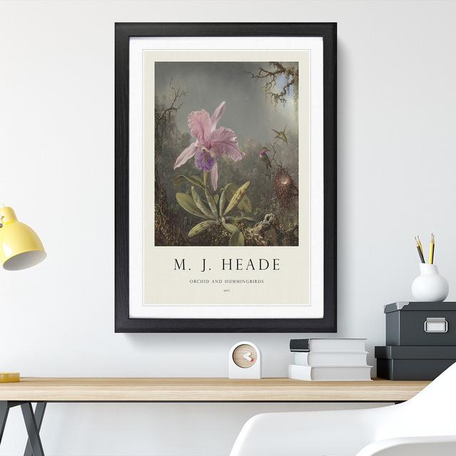 Cattleya Orchid and Hummingbirds by Martin Johnson Heade - Picture Frame Art Prints East Urban Home Size: 48cm H x 36cm W x 2cm D, Frame Option: Black on Productcaster.