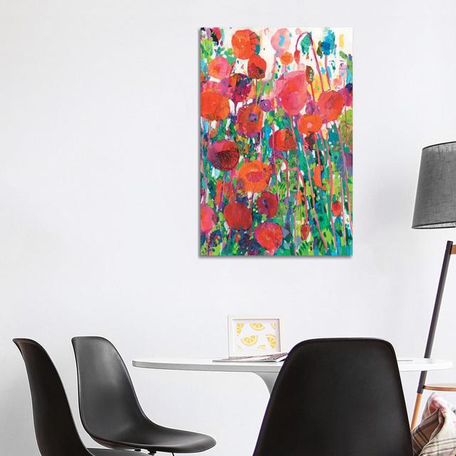 Vivid Poppy Collage II by Tara Funk Grim - Gallery-Wrapped Canvas Giclée on Canvas Lark Manor Format: Canvas, Size: 101.6cm H x 66.04cm W x 3.81cm D on Productcaster.