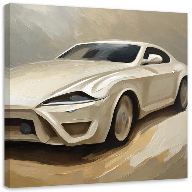 Leinwanddruck, Beige Sportwagen - Wrapped Canvas Print LoftDesigns Größe: 40 cm H x 40 cm B on Productcaster.